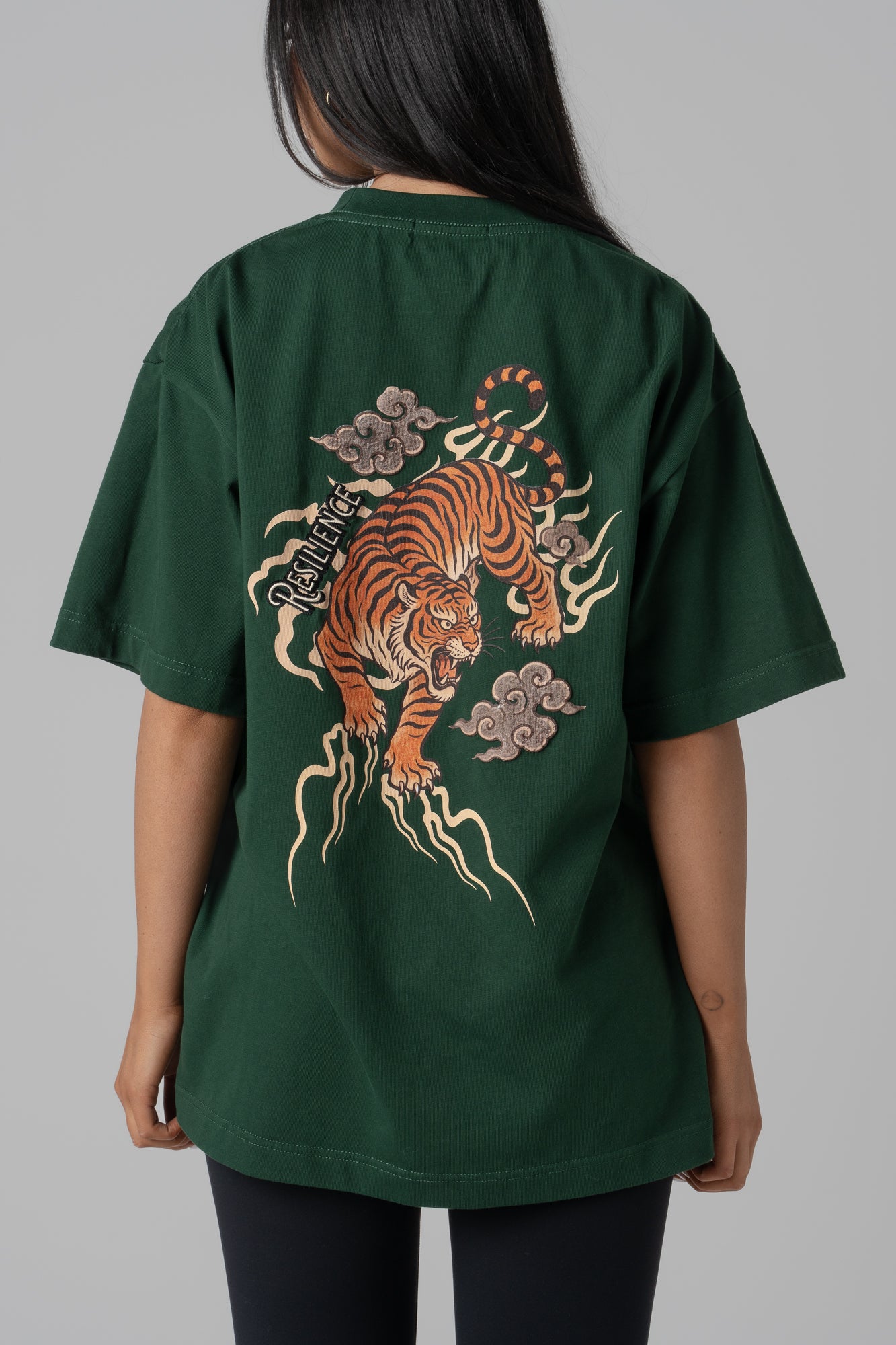 Tiger Oversized Tee – Emerald Green
