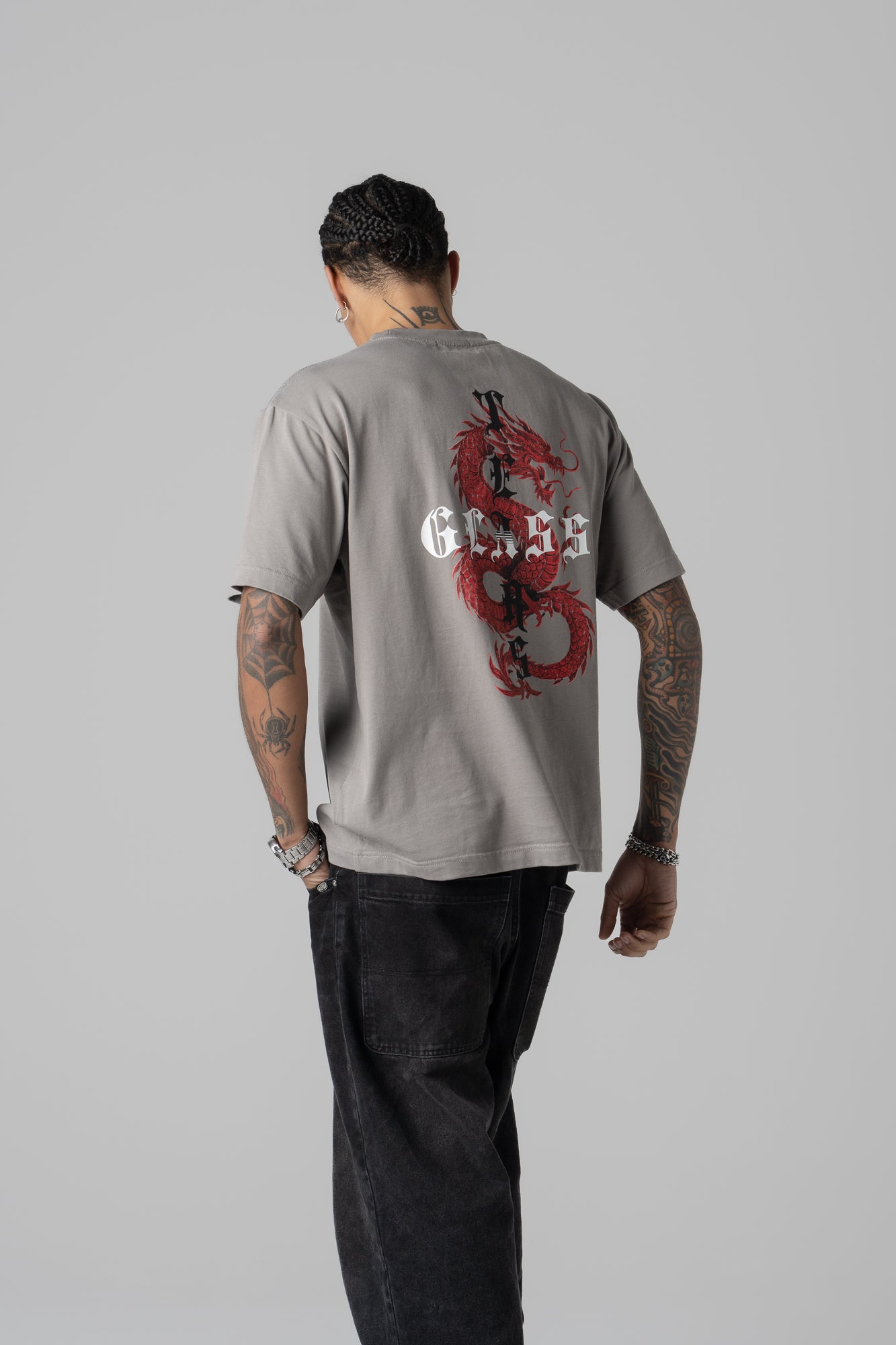 Dragon Ovesized Box Tee - Grey
