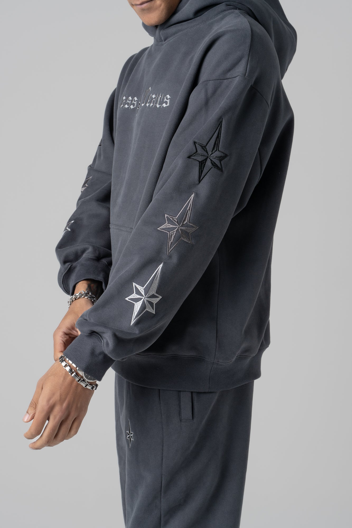 The OG Chenille Star Hoodie - Charcoal Grey