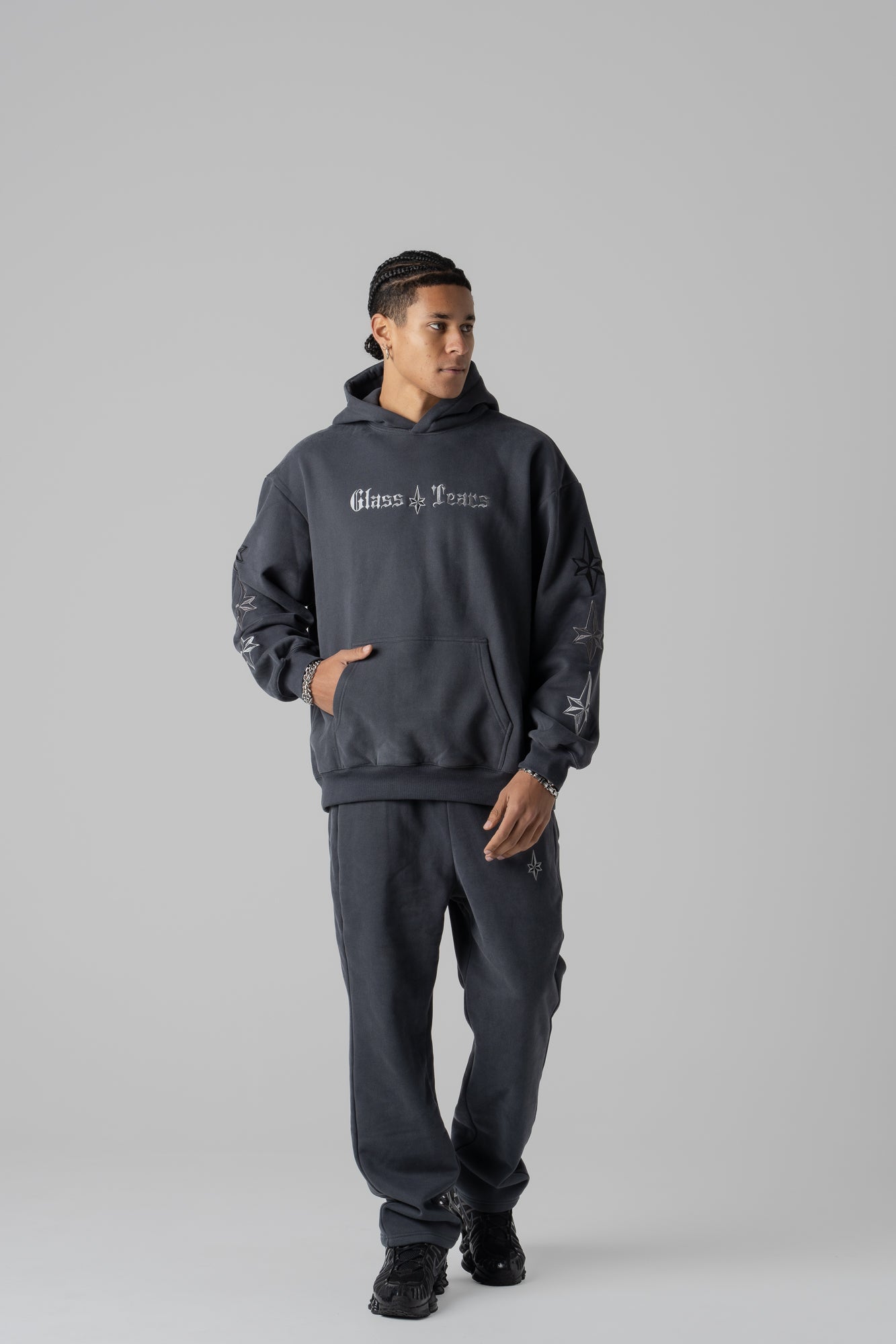 The OG Chenille Star Hoodie - Charcoal Grey