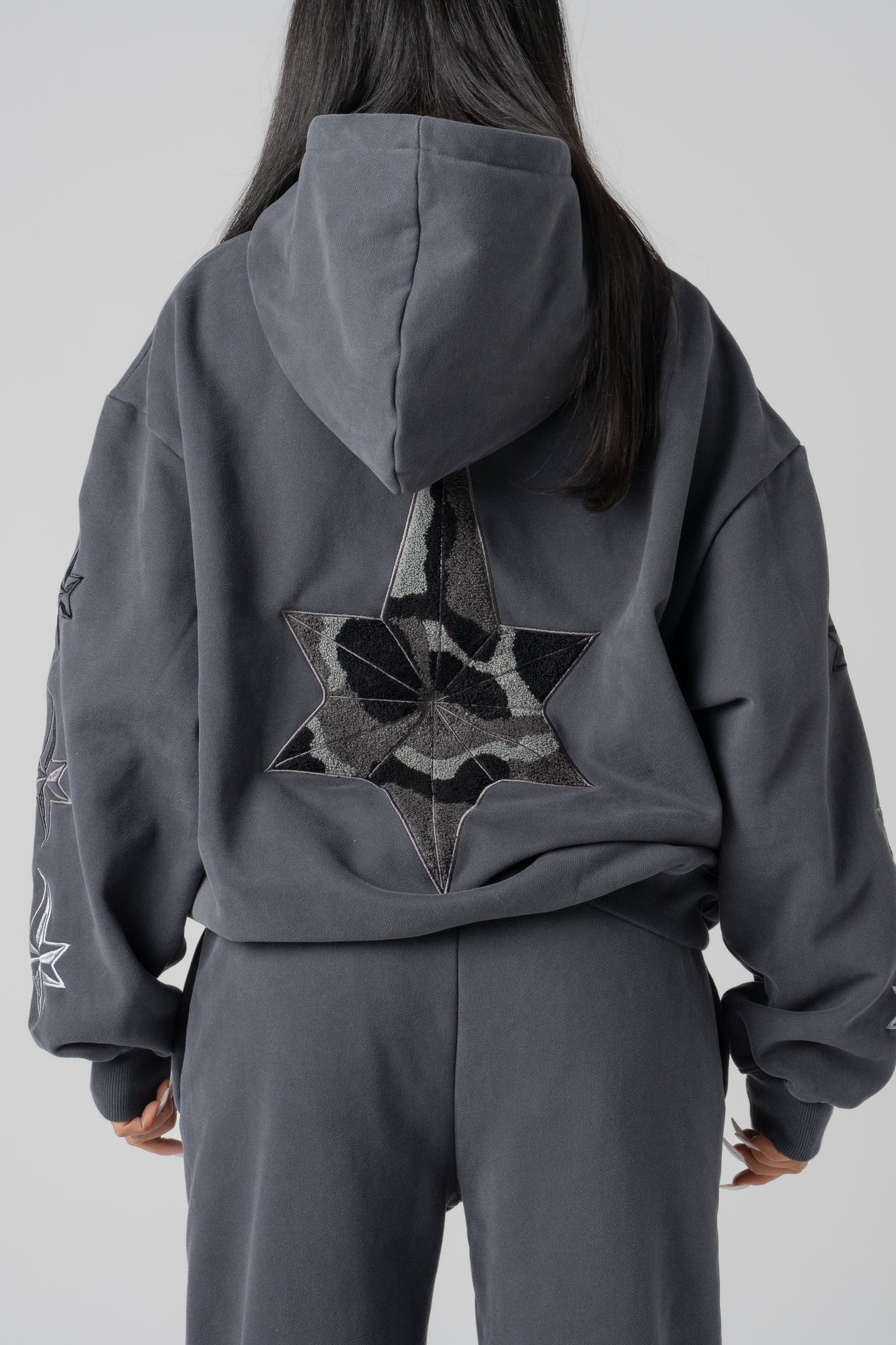 The OG Chenille Star Hoodie - Charcoal Grey